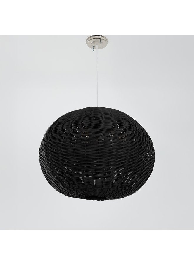 تبس هوم لمب نجفة TBS باللون اسود مصنوعة من بامبو لإضاءة المنزل والديكور - Image 2